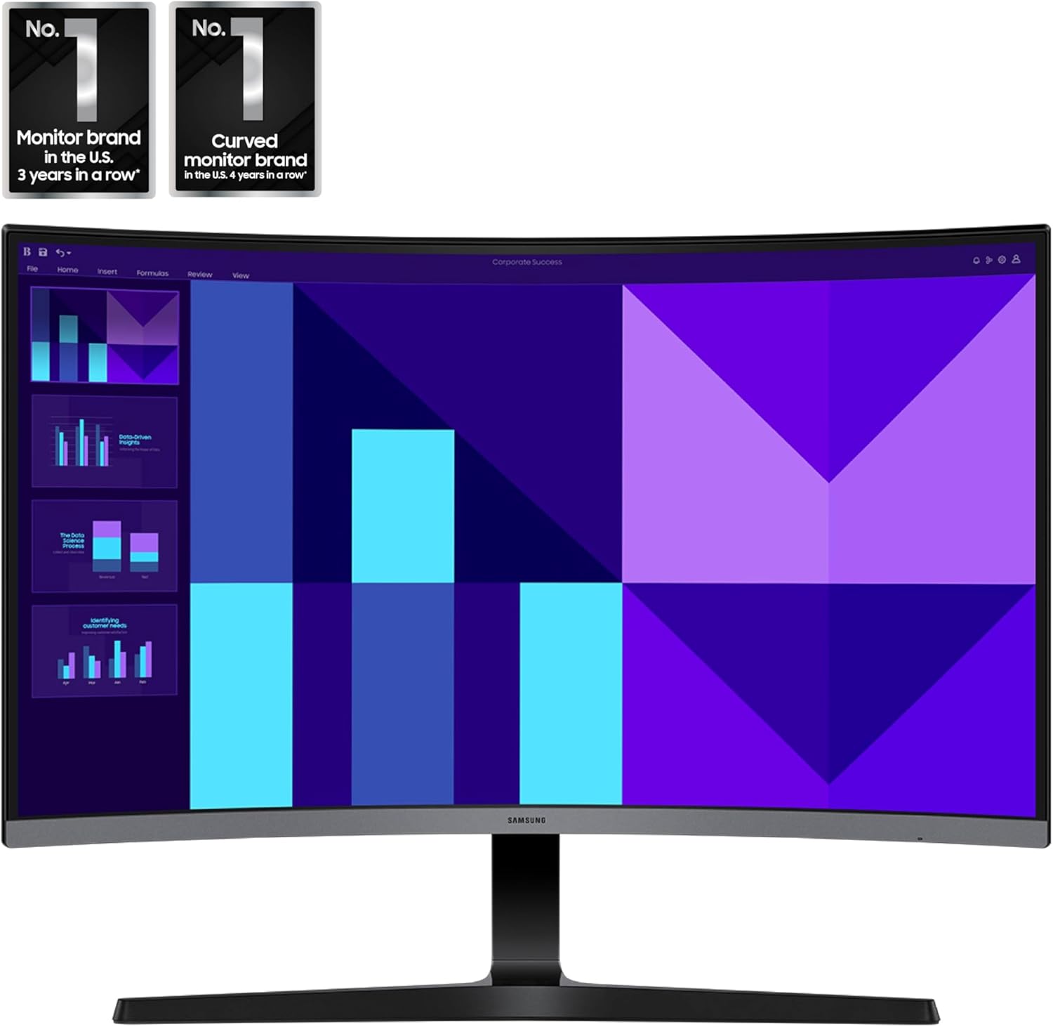 MONITOR SAMSUNG Essential 32Inch Curved Full HD 100Hz Refresh 4ms D-Sub HDMI Grafito